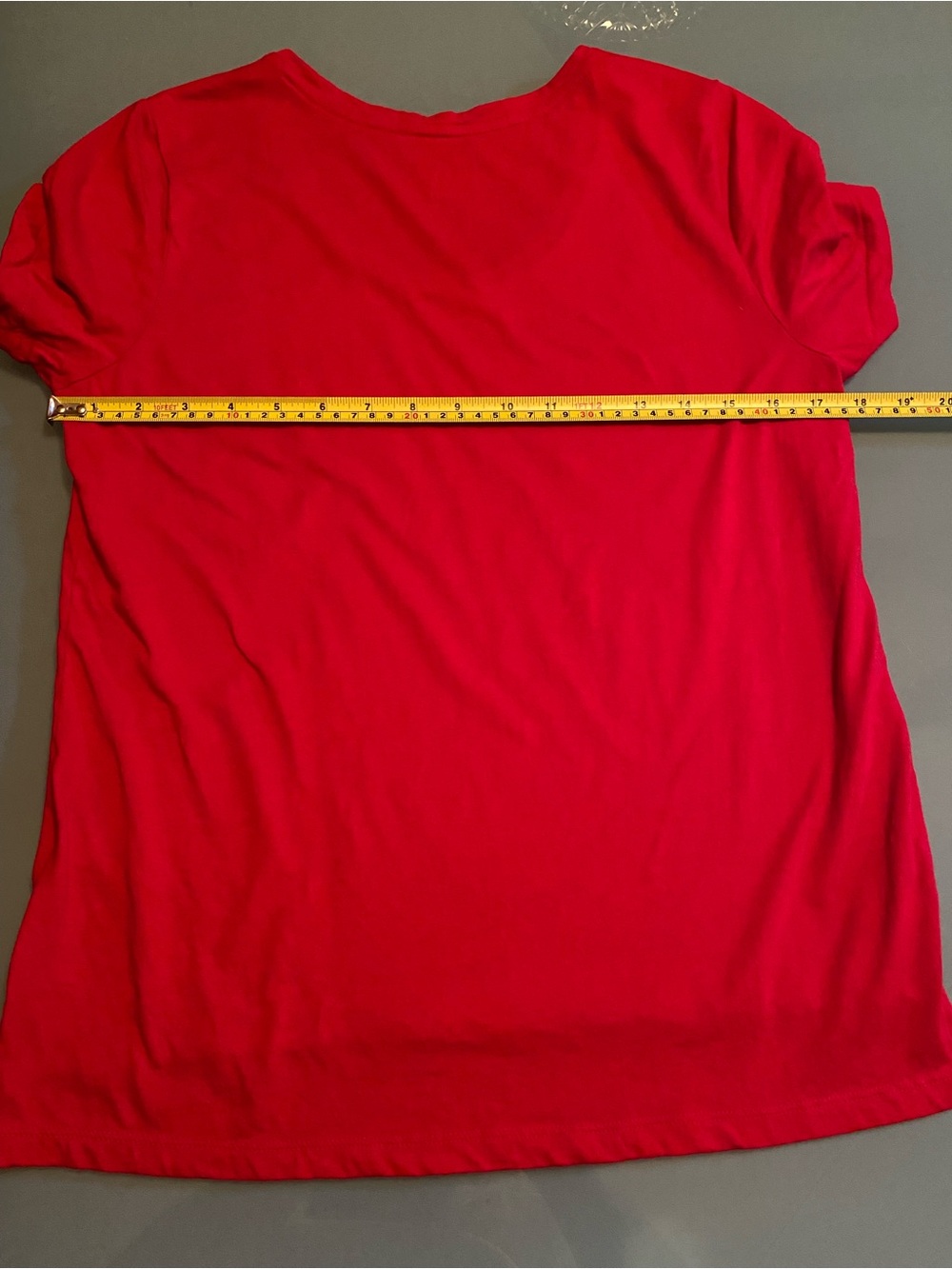 Lands' End Women's Scoop Neck Short Sleeve Top in Red size 10-12 - Picture 6 of 6